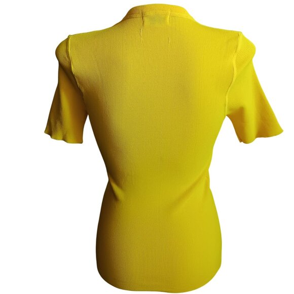 Women's Small Vintage T-shirt 1970's Disco Ribbed V-Neck Polyester Stretch - Picture 3 of 7